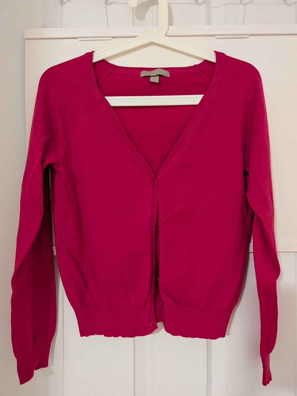Women's V-Neck Pink Cardigan Sweater